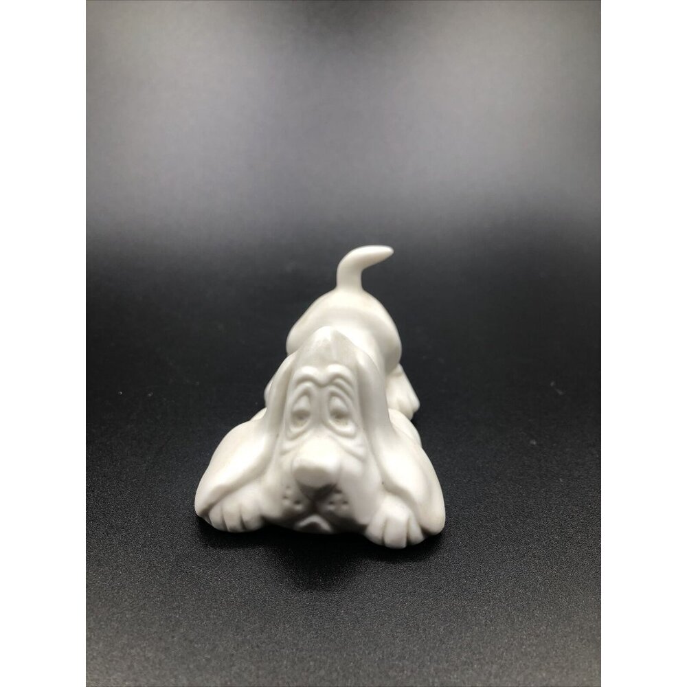 Vintage Hallmark 1975 White Hound Dog Bisque Porcelain Figurine
